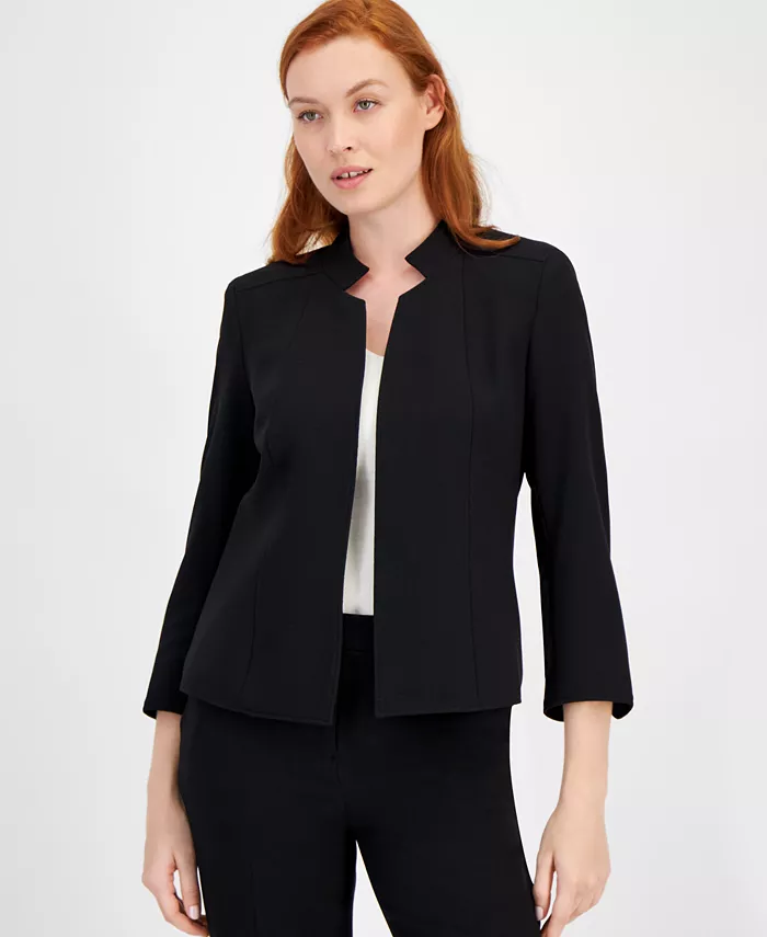 

Блейзер с открытой полочкой и воротником-звездой Anne Klein, черный