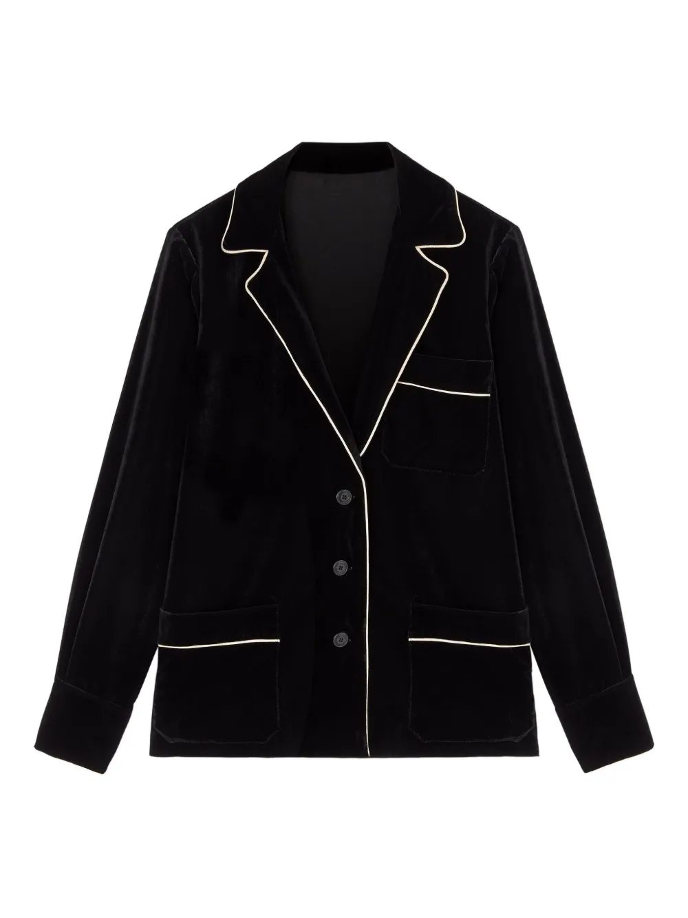 

Вельветовая рубашка с контрастной отделкой Ermanno Scervino, черный