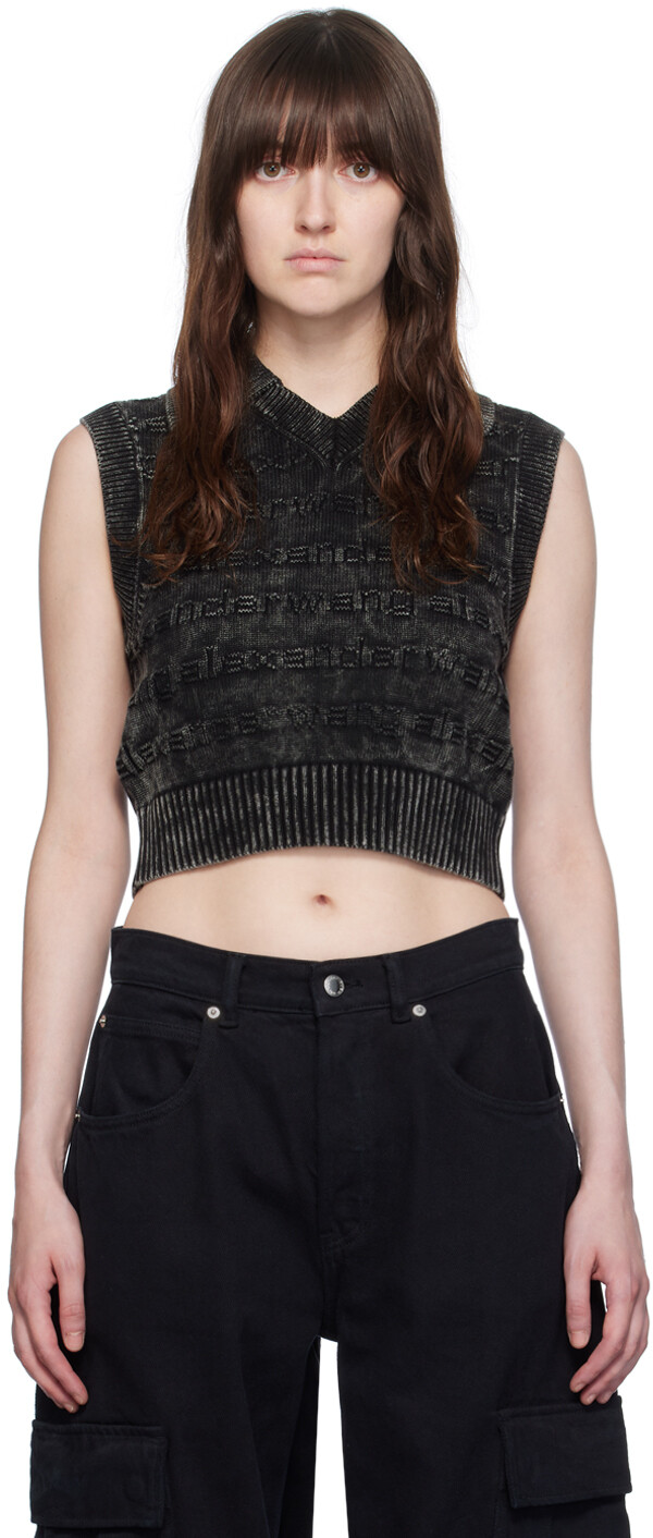 

Черный жилет с 3D-логотипом Alexander Wang