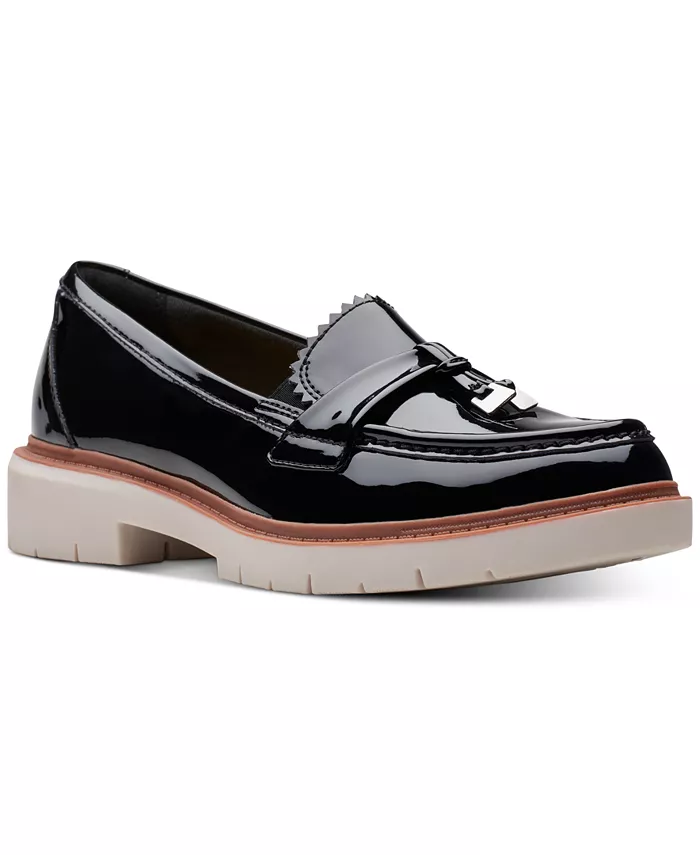 Женские удобные лоферы Westlynn Bella на массивной подошве Clarks, черный