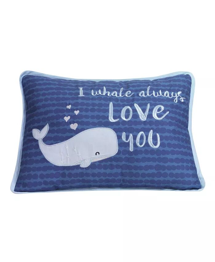 

Oceania Blue I Whale Always Love You декоративная подушка для детской в ​​морском стиле океана Lambs & Ivy, синий