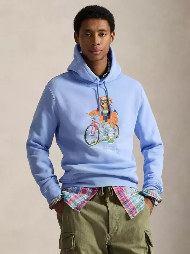 Худи Polo Bear из смесовой хлопковой ткани, цвет Остин Блю Ralph Lauren