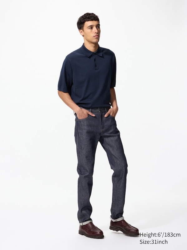 

Джинсы selvedge slim fit с эластичностью Uniqlo, 69 navy