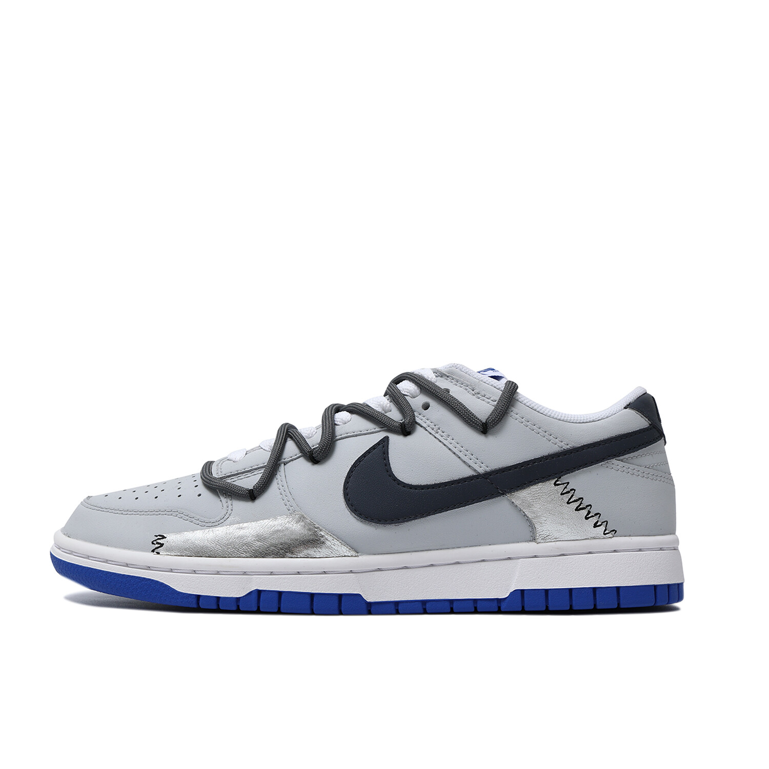 

Кроссовки Nike Dunk Skateboarding Shoes Unisex Low-top Black/Blue, серебряный, Серый, Кроссовки Nike Dunk Skateboarding Shoes Unisex Low-top Black/Blue, серебряный