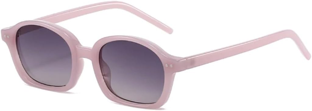 

Модные маленькие овальные солнцезащитные очки желейного цвета для женщин, защита от УФ-излучения UV400, модные градиентные очки для мужчин в стиле панк с заклепками HHZZYVY, Pink Gray Gradient