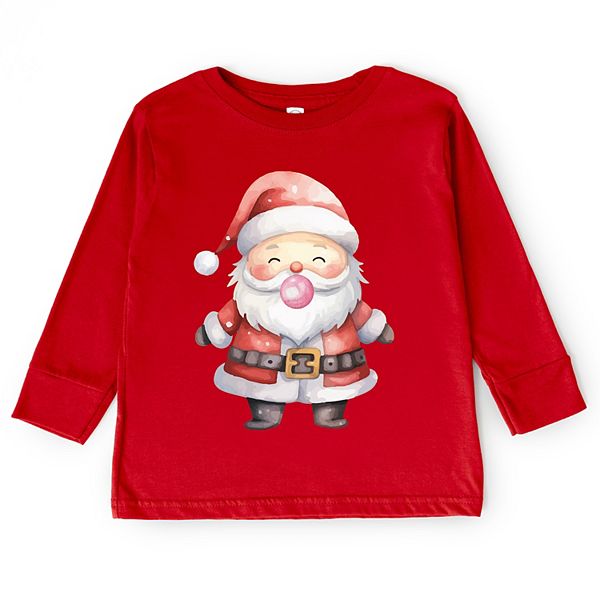 

Футболка с принтом Watercolor Santa Bubblegum для малышей The Juniper Shop, Red