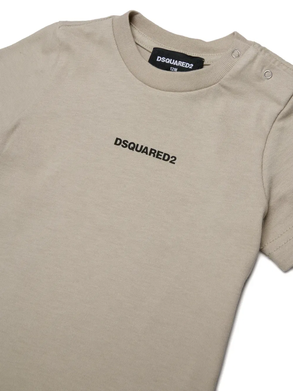 Футболка с логотипом и застежкой на кнопках Dsquared2 Kids, нейтральный — фото 3