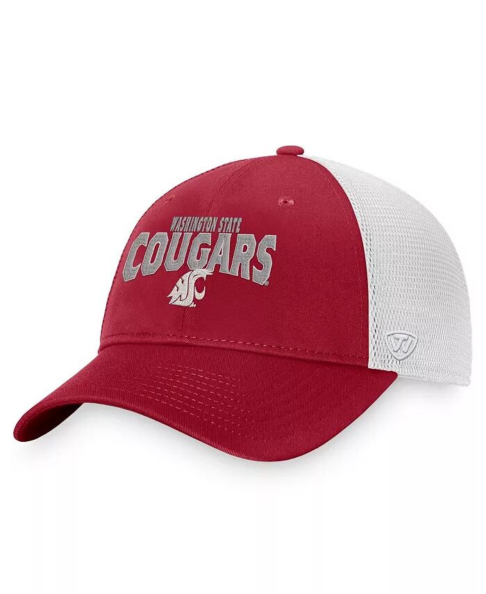 

Мужская малиново-белая кепка Washington State Cougars Breakout Trucker Snapback Top Of The World, красный