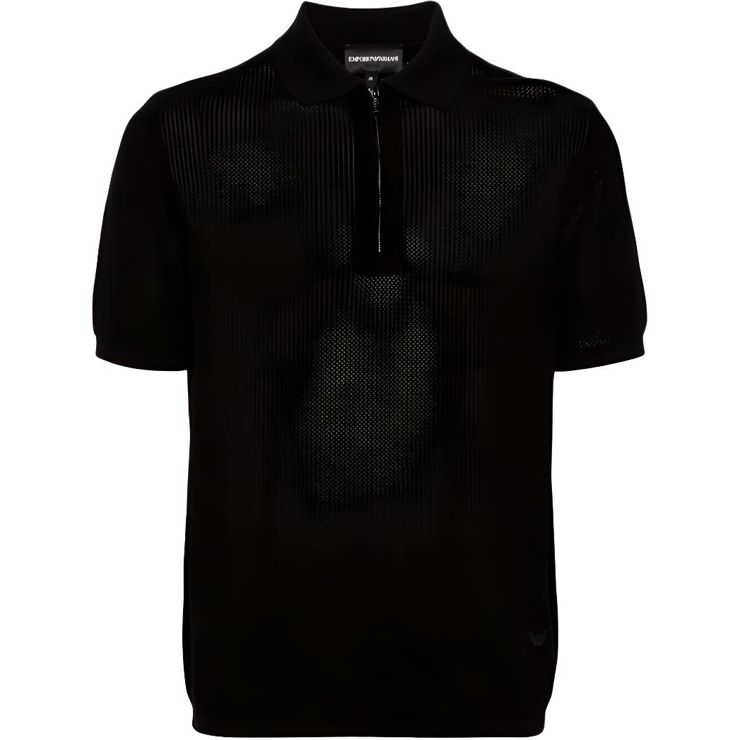 

Поло с вышитым логотипом Emporio Armani, черный