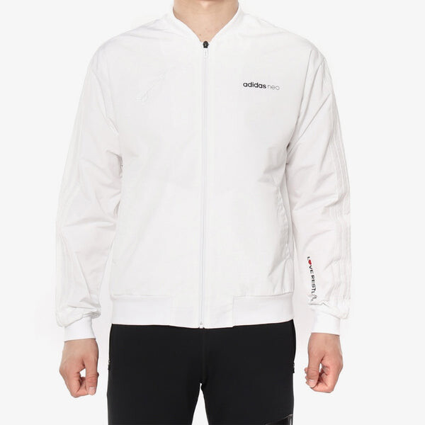 Куртка Men's adidas Casual Sports Baseball White Jacket, белый — фото 3