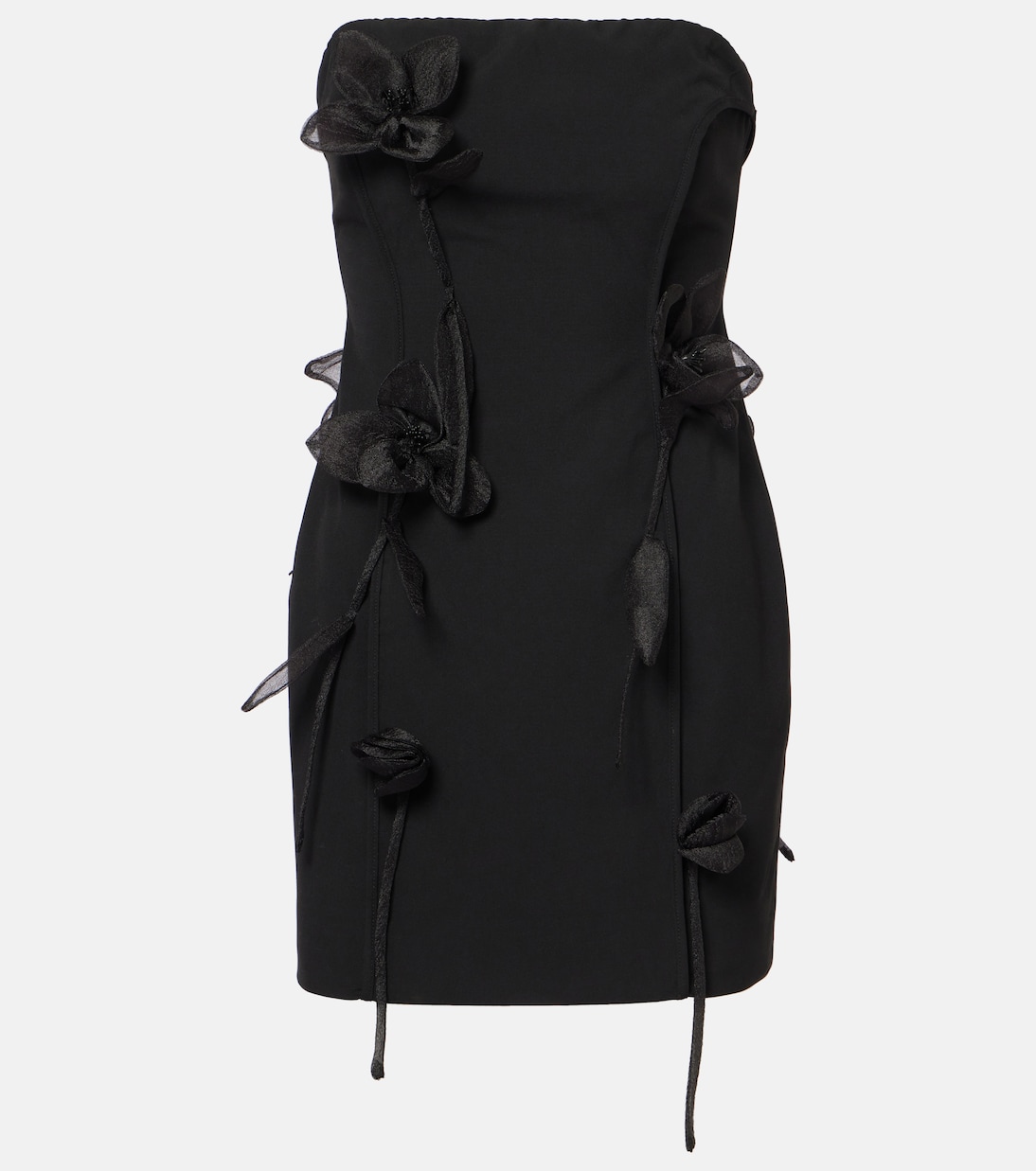 

Мини-платье с аппликацией в виде розы Rotate, черный