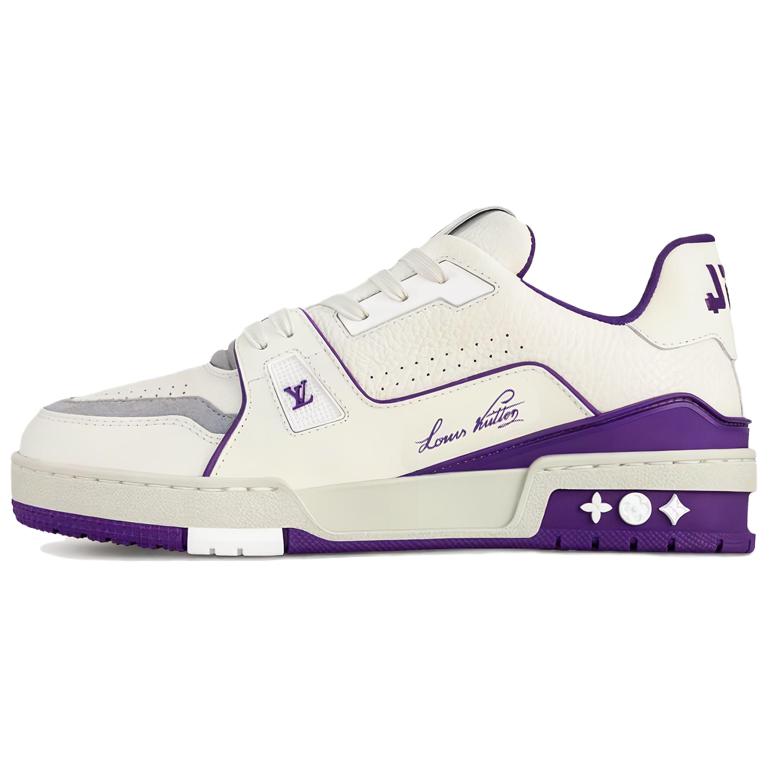 LOUIS VUITTON Кроссовки для скейтбординга Trainer Low Top женские, фиолетово-белые