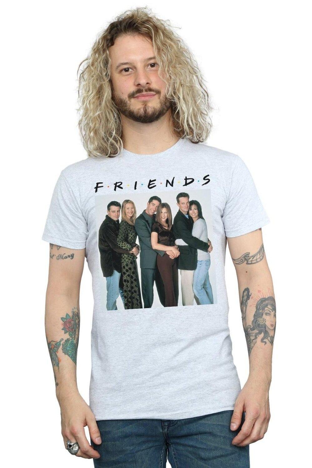 

Футболка с групповым фото «Объятия» Friends, серый