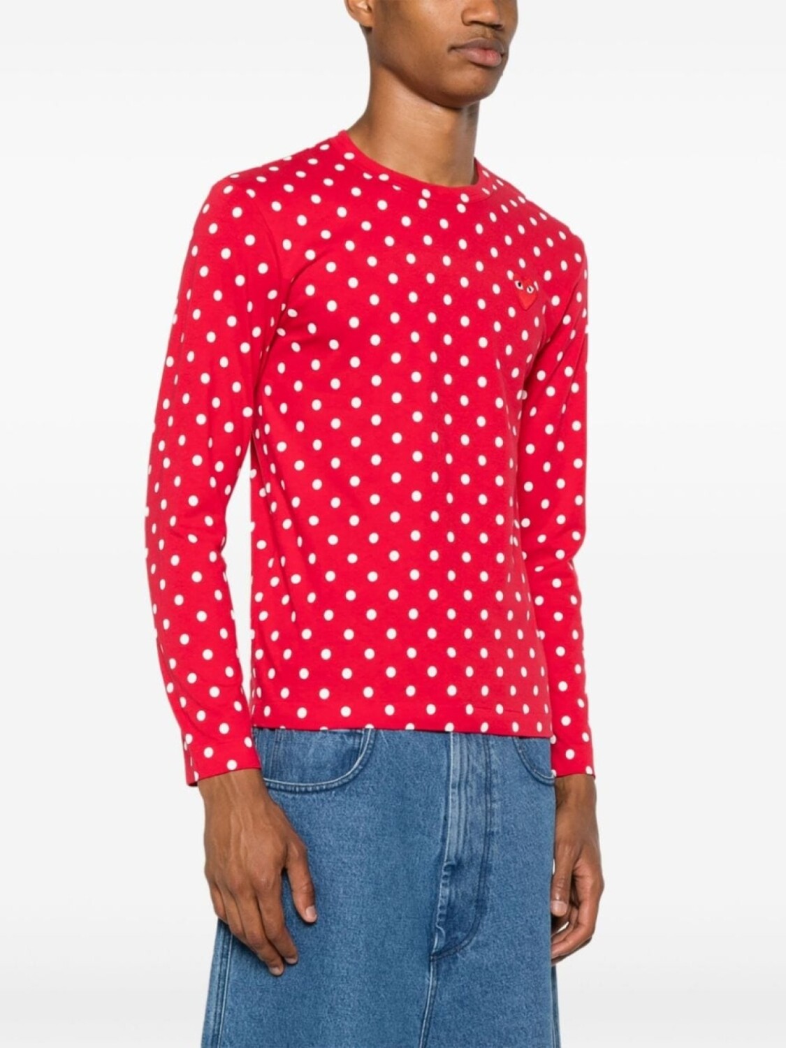 Comme Des Garçons Play футболка в горох, красный — фото 4