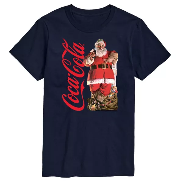 

Мужская винтажная футболка Cocacola Santa Licensed Character, синий
