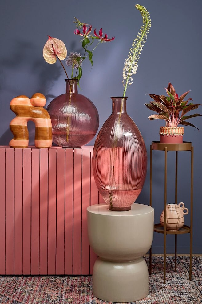 

Ваза из переработанного стекла Mica Decorations, розовый