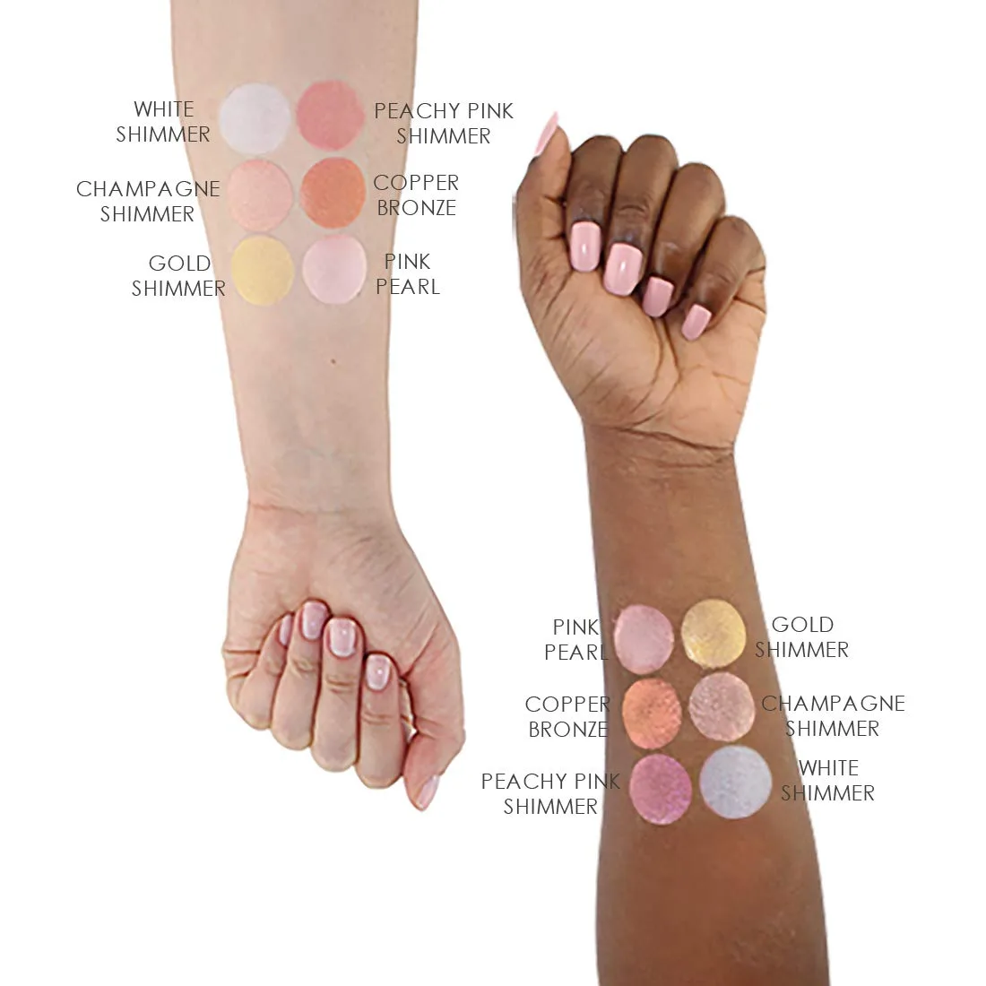 TEMPTU S/B Siliconic-Based Airbrush Highlighter Starter Set: стойкий, наслаиваемый, светоотражающий шиммер | естественное сияние | невесомая, наращиваемая формула | 6 оттенков, Highlighter Starter Set — фото 4