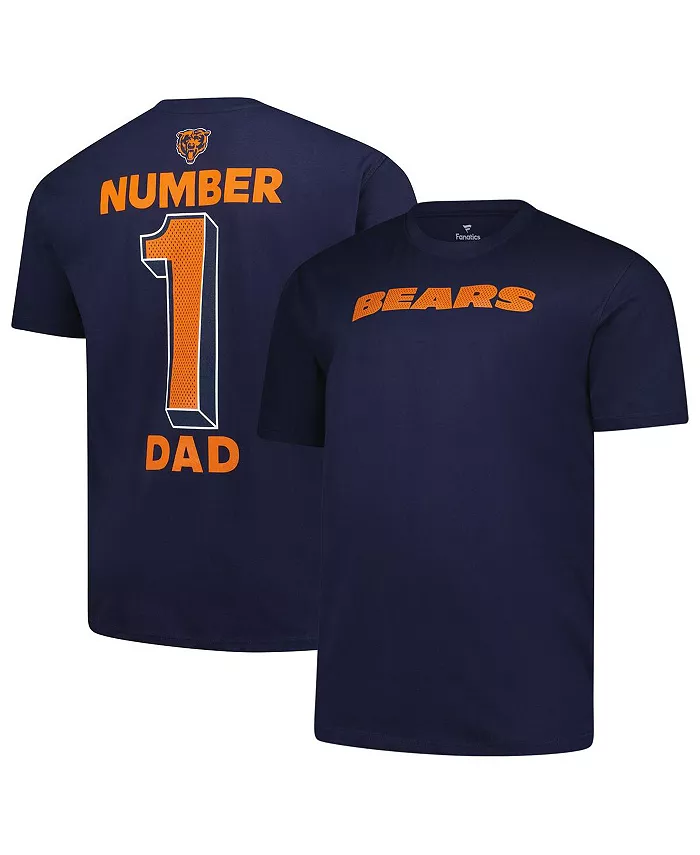 

Мужская футболка Chicago Bears "Number One Dad" больших размеров, цвет темно-синий Fanatics