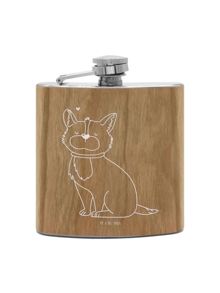 

Mr. & Mrs. Panda Собака в фляге, счастливая, без слов, коричневым цветом