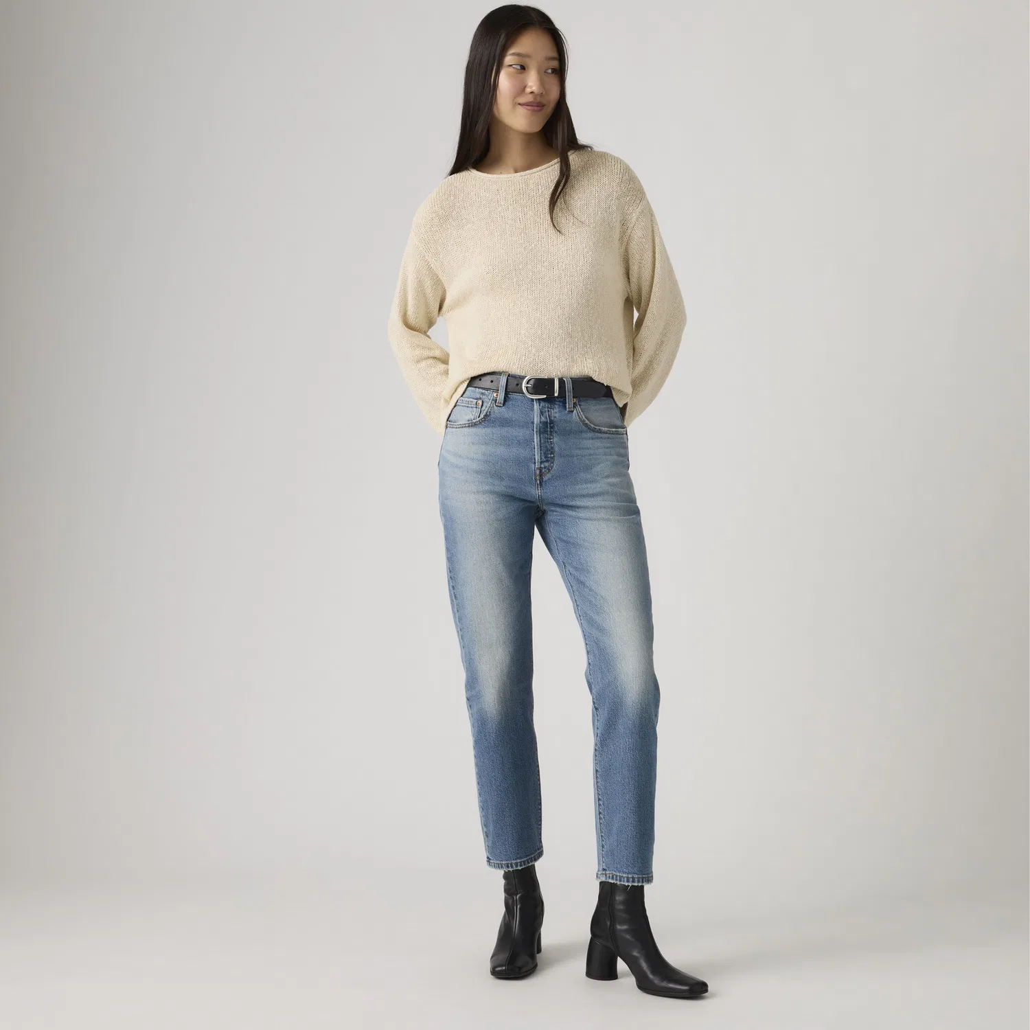 Женские укороченные легкие джинсы 501 Original Levi's, Medium Wash
