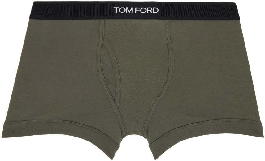 

Трусы-боксеры цвета хаки из хлопка TOM FORD