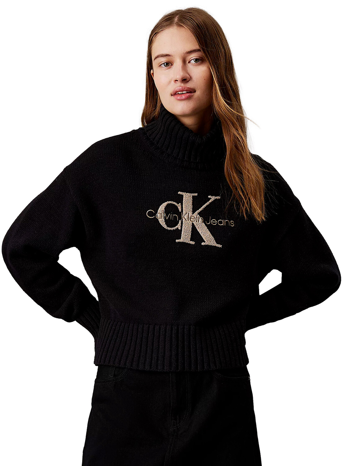 

Свитер maglioncino a collo alto Calvin Klein, черный