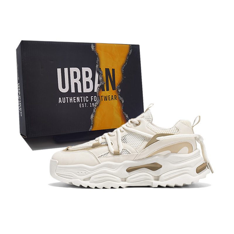 

Износостойкие дышащие низкие массивные кроссовки для мужчин URBAN AUTHENTIC, White Black