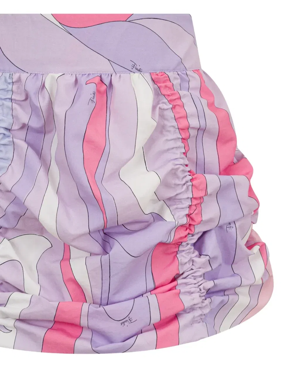 Юбка со сборками и принтом Pucci Junior, фиолетовый — фото 2