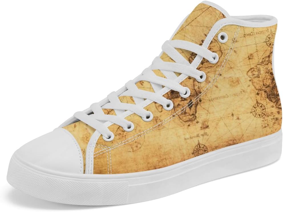 

Кеды Chebing World Map на высокой подошве из холщовой ткани, высокие кроссовки с шнуровкой, повседневная обувь для мужчин и женщин, 612 Brown