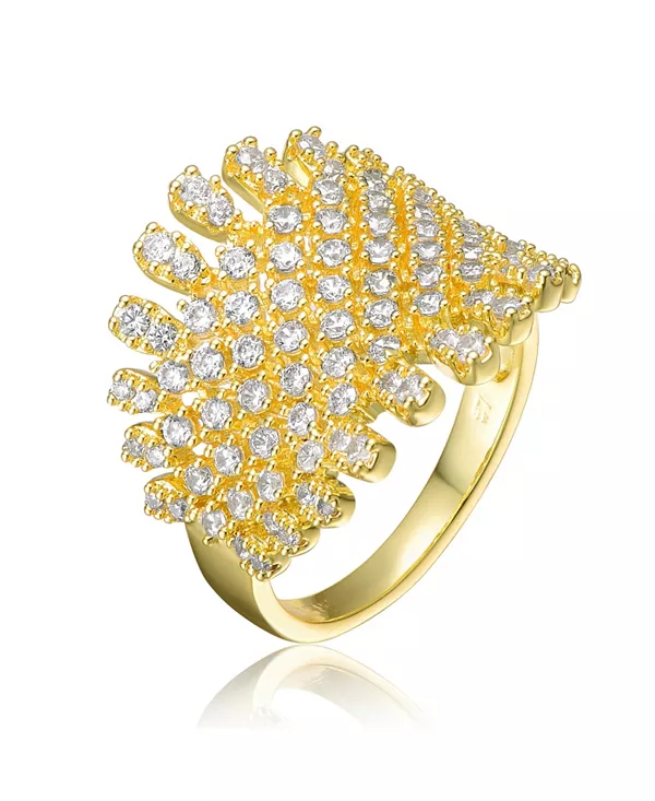 

Кольцо в форме купола с кубическим цирконием, покрытое золотом Ra 14 карат Rachel Glauber, gold