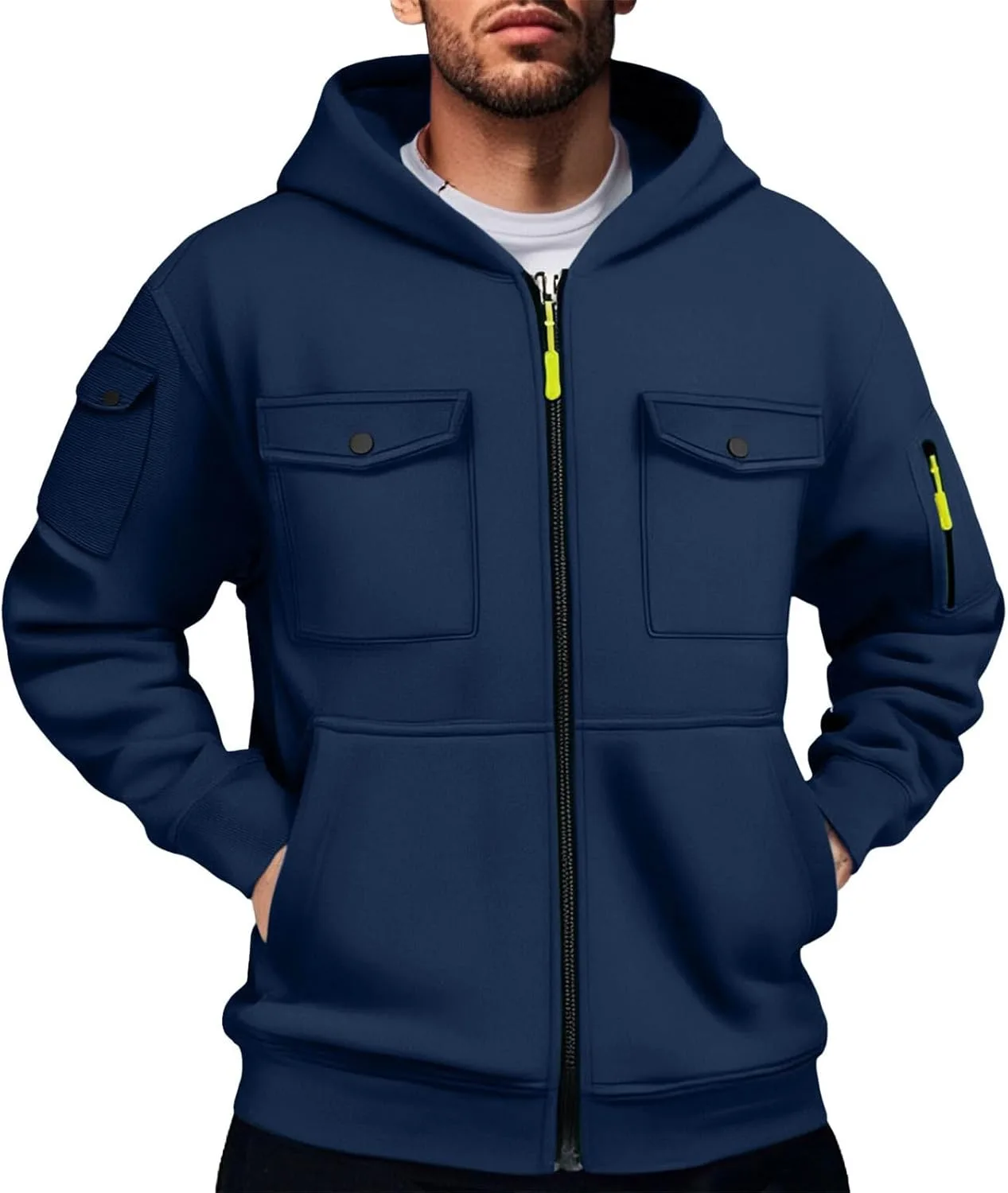 

Мужская тактическая толстовка с капюшоном на молнии и карманами chaktkglok