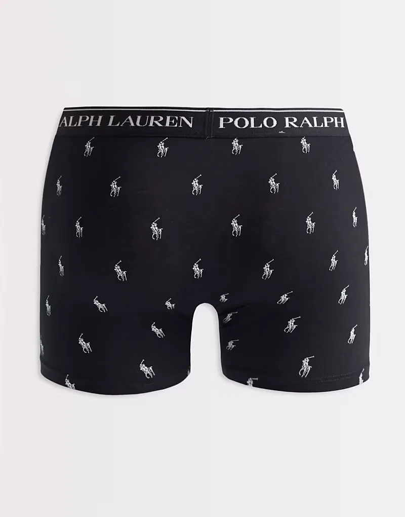 Комплект из 3 боксеров Polo Ralph Lauren с логотипом по всей поверхности, мультиколор — фото 2