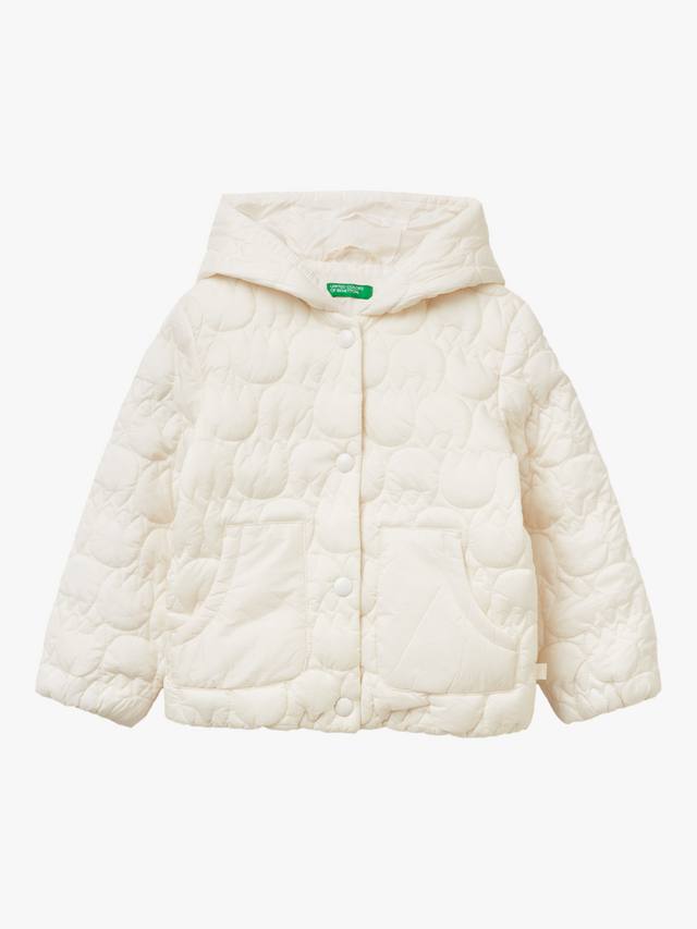 

Детская утепленная куртка с капюшоном Benetton, White