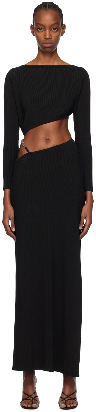 

Черное асимметричное платье-макси Gcds, Черный, Черное асимметричное платье-макси Gcds