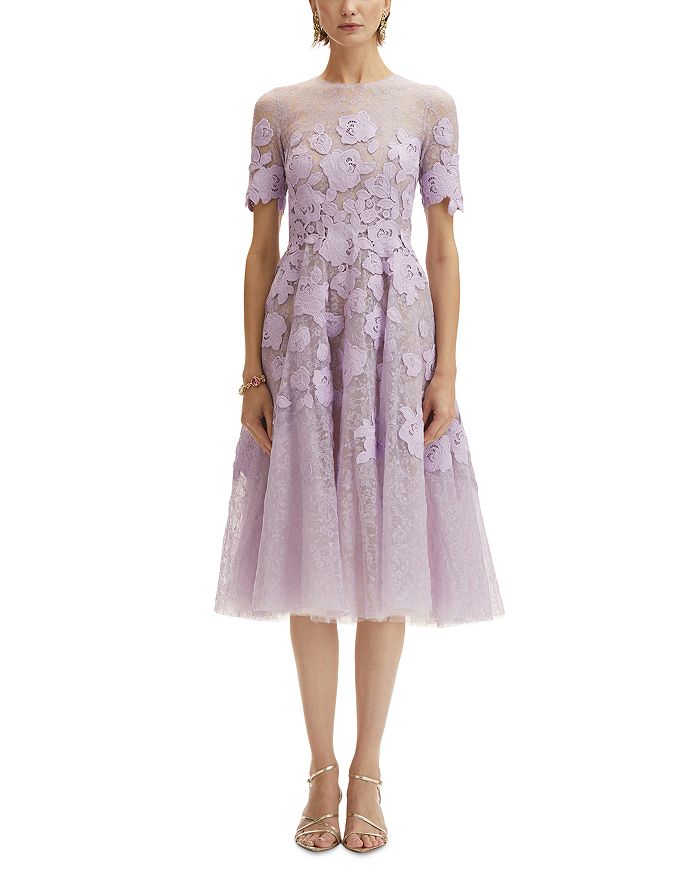 

Платье из гипюрового кружева Oscar de la Renta, фиолетовый