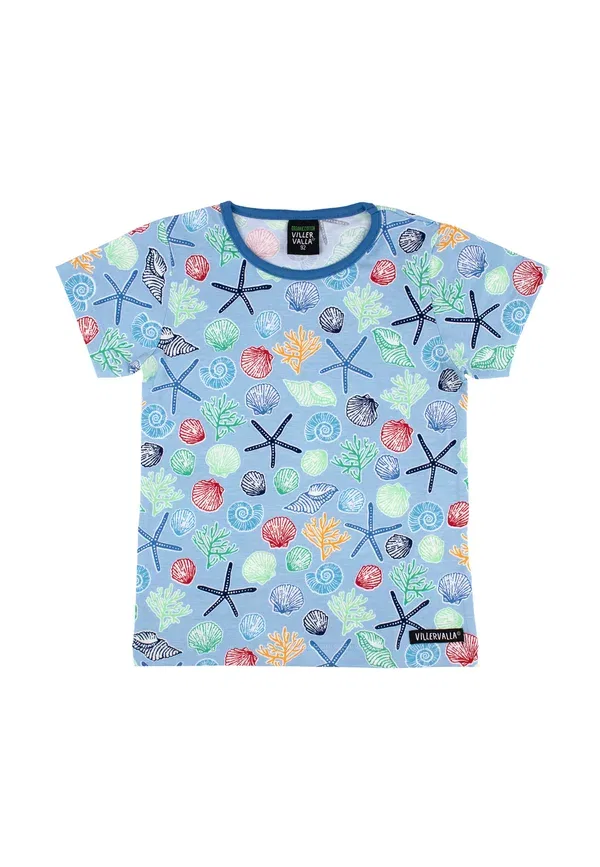Футболка Villervalla 0079mpa print t-shirt, цвет ракушка светло-морской