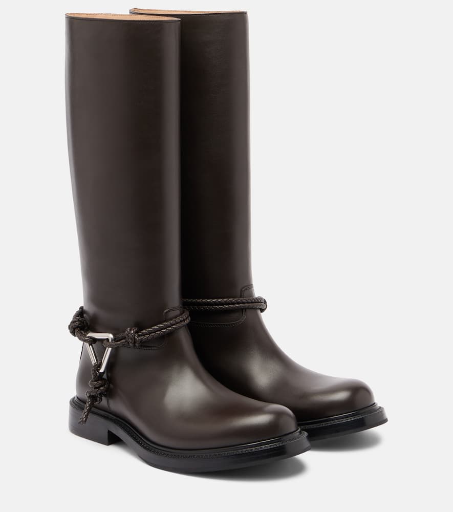 Кожаные ботинки James до колена Bottega Veneta, Fondant