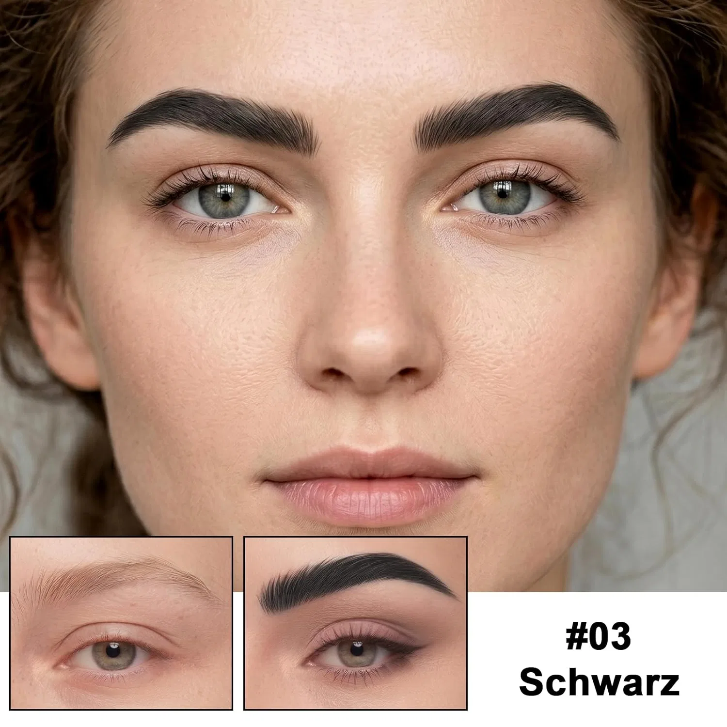 Водостойкий карандаш для бровей Microblading с двойным наконечником, оттенок черный Jutqut, #03 — фото 2