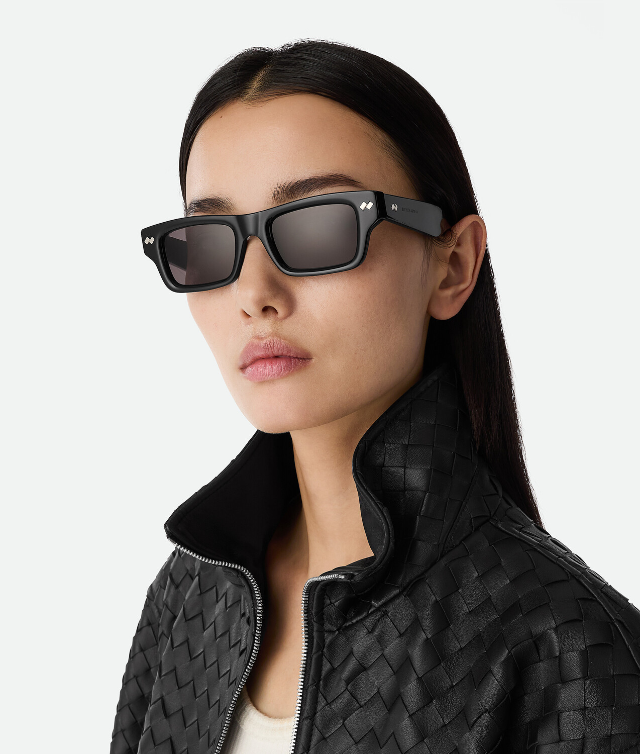 Dizzy square sunglasses BOTTEGA VENETA, черный/серый — фото 2