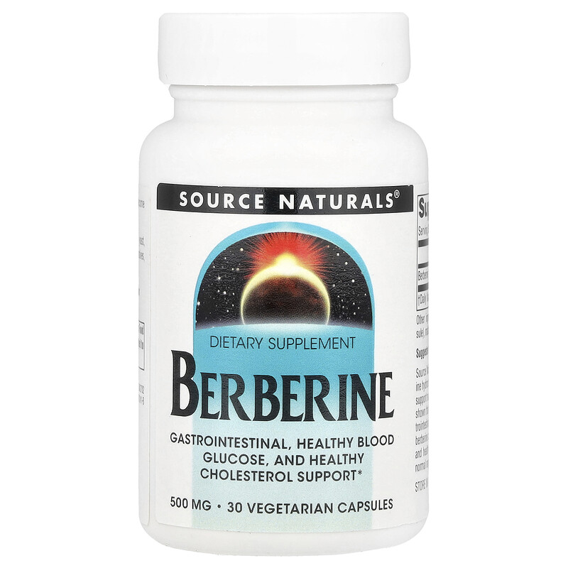 

Source Naturals, Берберин, 500 мг, 30 вегетарианских капсул