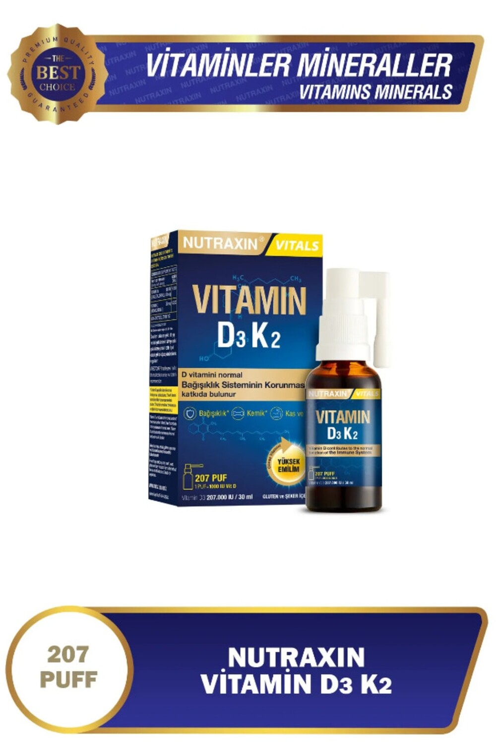 

Nutraxin D3k2 спрей 30 мл - D3 K2 спрей