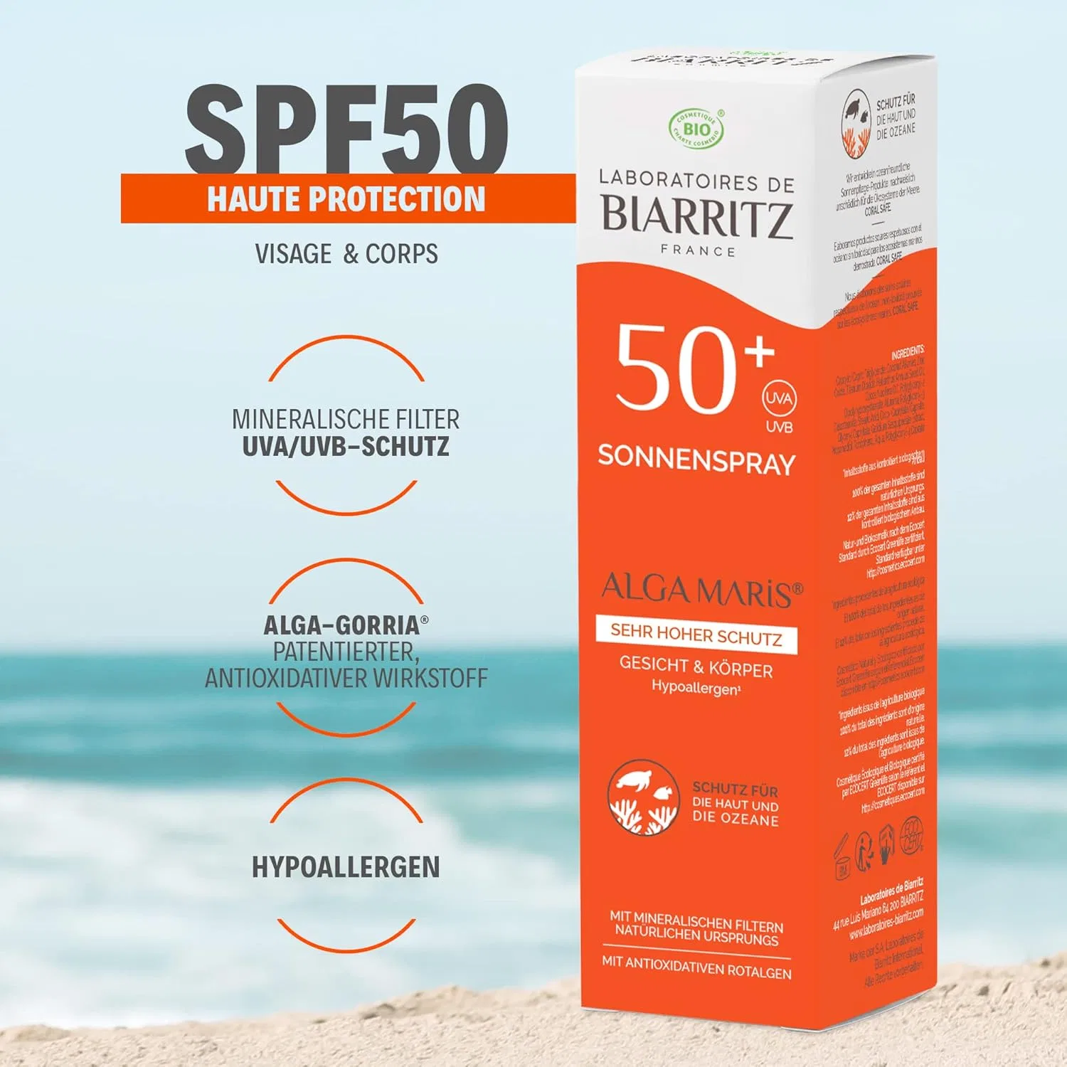 Органический солнцезащитный лосьон SPF50 «ALGA MARIS» от Laboratoires de Biarritz Laboratoires De Biarritz — фото 3