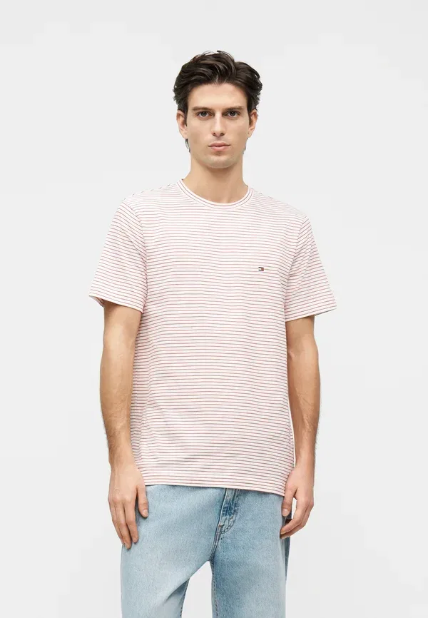 Футболка Tommy Hilfiger Seasonal fit tee core essentials print t-shirt, цвет экрю/средне-красный