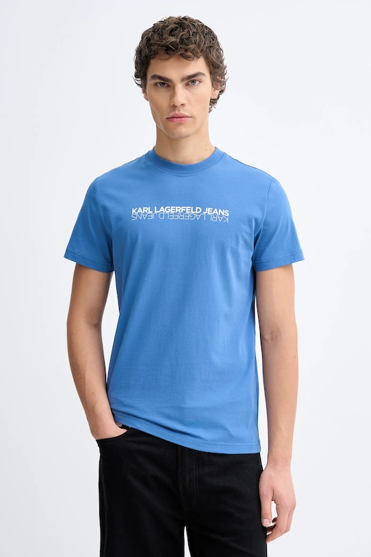 

Хлопковая футболка Karl Lagerfeld Jeans, синий