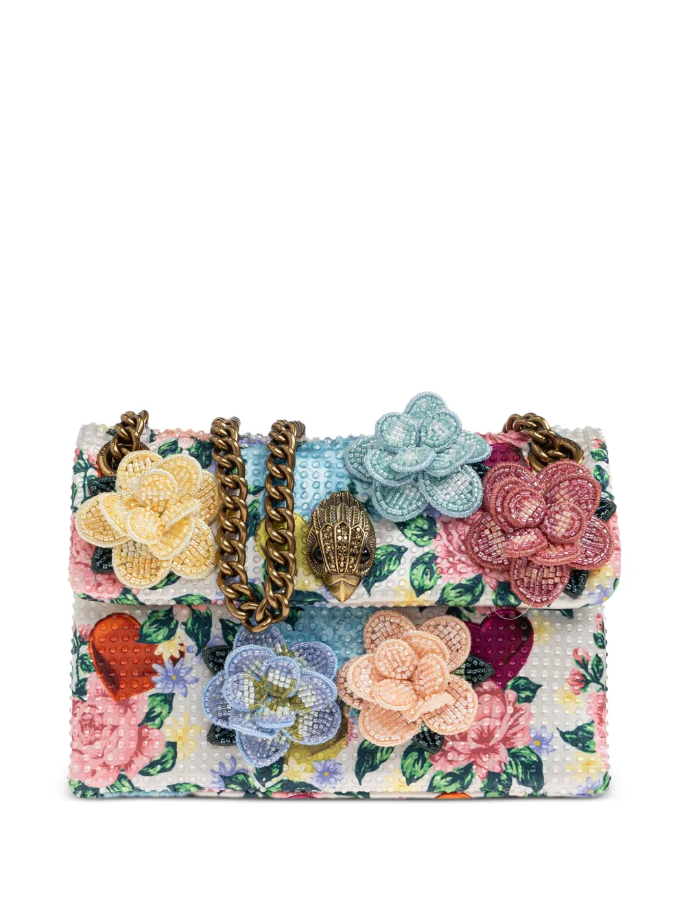 

Мини-сумка Kensington с цветочным декором на плечо Kurt Geiger London, белый