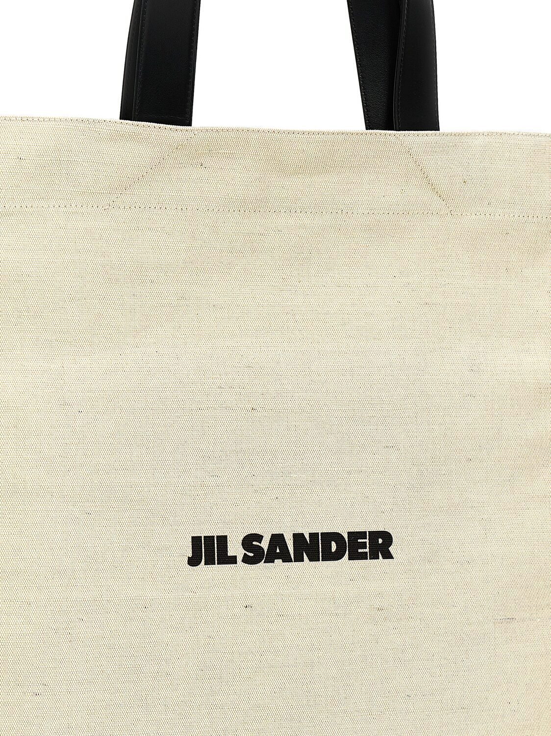 Средняя шопер-сумка «Flat» JIL SANDER, белый/черный — фото 3