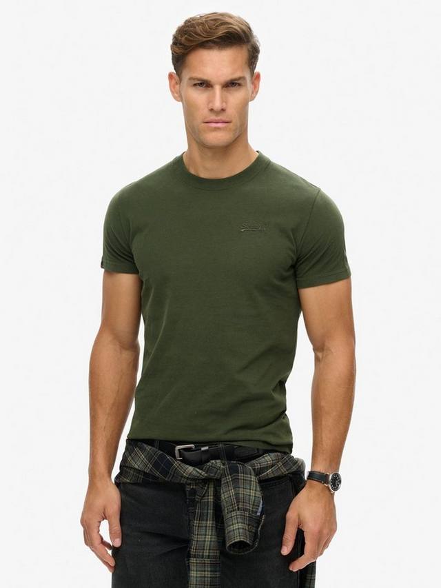 

Футболка с вышитым логотипом essential Superdry, цвет Duffel Bag Green