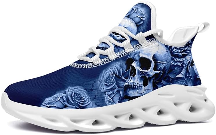 

Модные кроссовки с черепом для мужчин и женщин, с дерзкой элегантностью, готические легкие кроссовки из сетки EVA для ходьбы, тенниса и спорта Awsole, белый