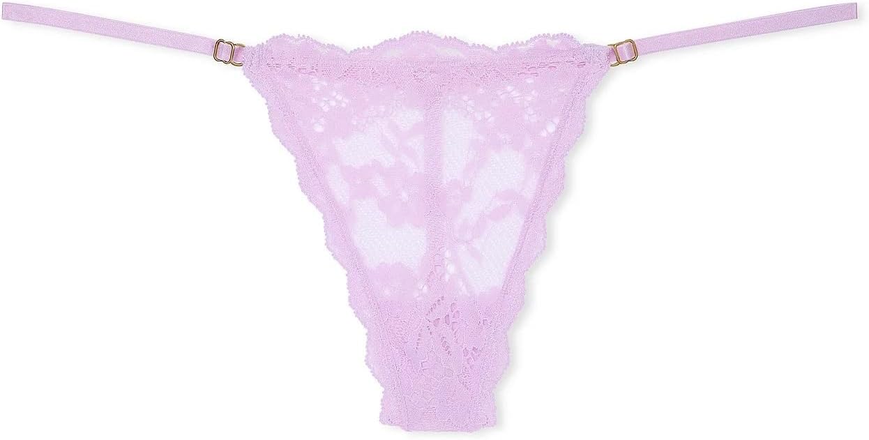 

Victoria's Secret Dream Angels кружевные регулируемые трусики V-стринг фиолетовые прозрачные цветочные сексуальные новые, Purple