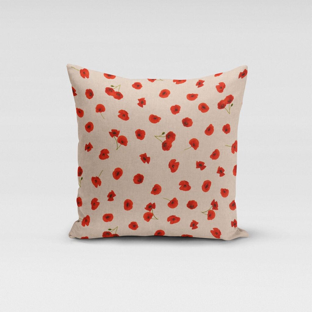 

КРАСИВАЯ ЖИЗНЬ. Чехол на подушку Цветок мака Цветы мака натуральный красный размер 80х80см (ВхШ) Размер 80х80см (ВхШ) Schöner-Leben